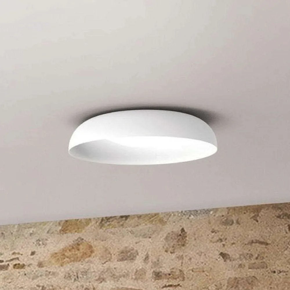 Φωτιστικό Οροφής-Πλαφονιέρα Aloha/PL60 4073 Φ60x16cm 36W White Sikrea Metal, Glass