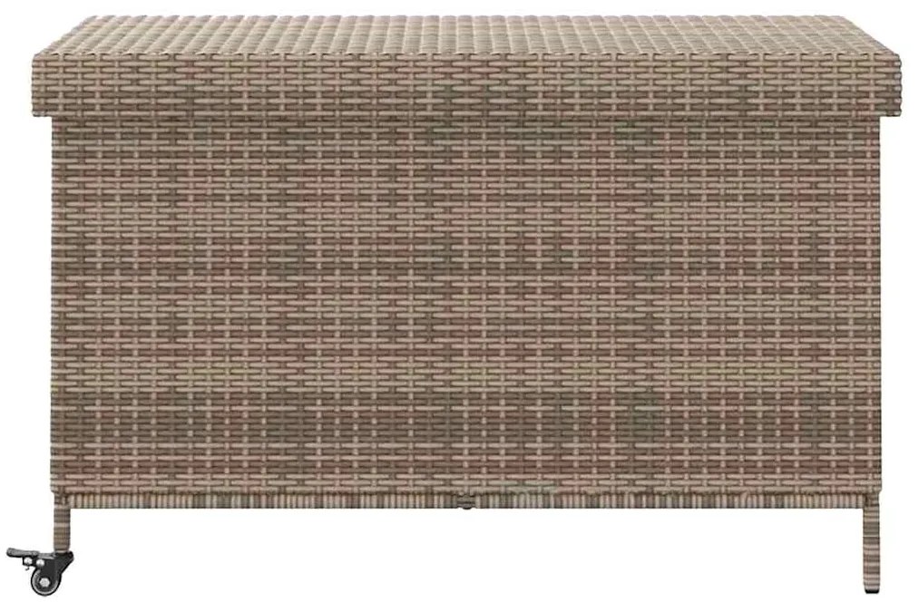 vidaXL Κουτί Αποθήκευσης Κήπου με Ρόδες 110x55x73 εκ. Συνθετικό Ρατάν