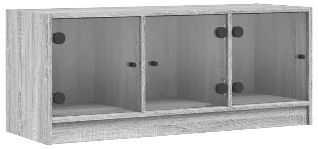 vidaXL Έπιπλο Τηλεόρασης Sonoma Γκρι 102x37x42 εκ. με Γυάλινες Πόρτες