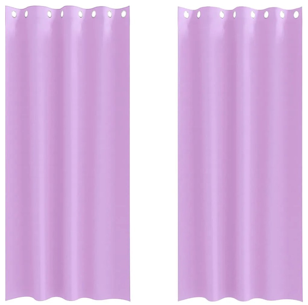 vidaXL Κουρτίνες Μαύρης Ύφανσης με Δαχτυλίδια 2 pcs Μοβ 260 x 140 εκ.