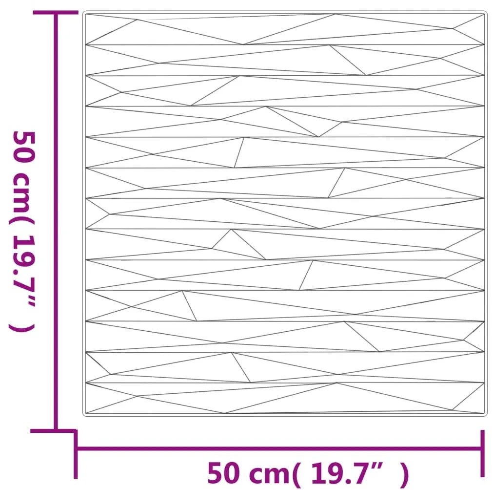 Πάνελ Τοίχου 24 τεμ. Γκρι Σχ. Πέτρα 50x50 εκ. 6 μ² από XPS - Γκρι