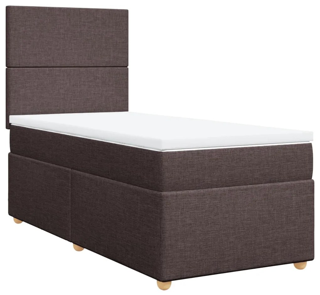 ΚΡΕΒΑΤΙ BOXSPRING ΜΕ ΣΤΡΩΜΑ ΣΚΟΥΡΟ ΚΑΦΕ 90X200 ΕΚ. ΥΦΑΣΜΑΤΙΝΟ 3293459