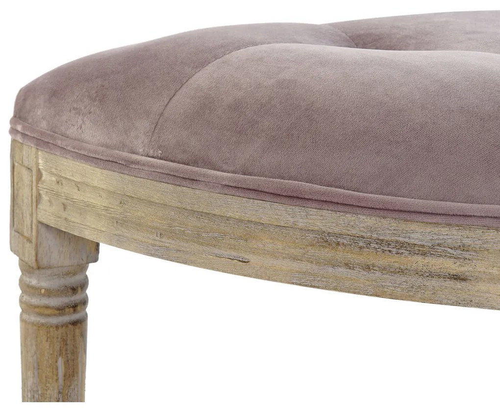Σκαμπό DKD Home Decor Φυσικό Ροζ πολυεστέρας Βελούδο ξύλο καουτσούκ (125 x 43 x 48 cm)