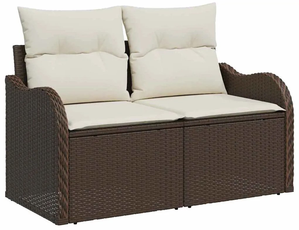 vidaXL Σετ Καναπέ Κήπου 5 pcs Καφέ 100 x 55 x 73 εκ Πολυ ράταν