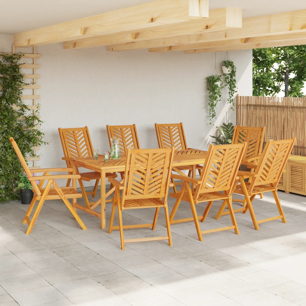 vidaXL Καρέκλα Ανακλινόμενη 8 pcs Καφέ 57 x 71 x 90cm ξύλο