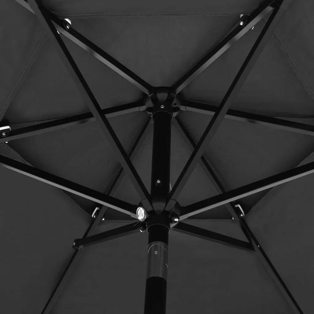 Ομπρέλα 3 Επιπέδων Ανθρακί 2,5 μ. με Ιστό Αλουμινίου - Ανθρακί