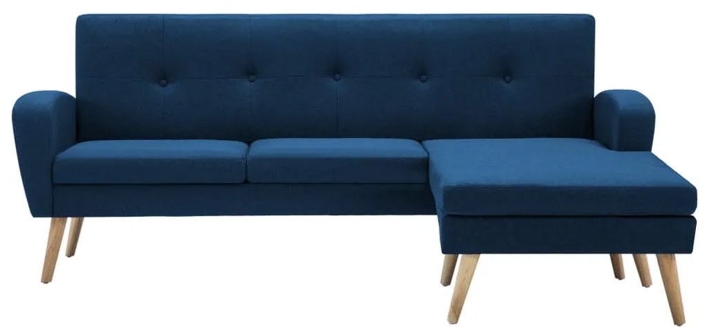 vidaXL Καναπές Γωνιακός Μπλε 186 x 136 x 79 εκ. Υφασμάτινος