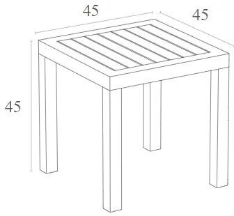 OCEAN WHITE ΤΡΑΠΕΖΙ 45Χ45Χ45ΕΚ. ΠΟΛ/ΝΙΟΥ