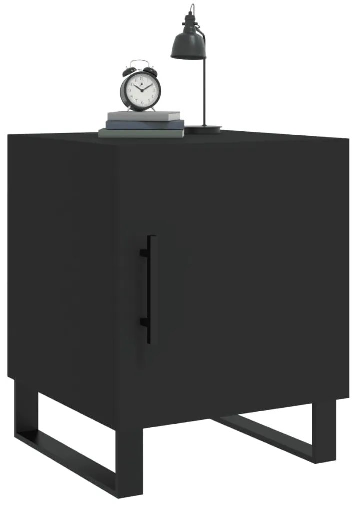 vidaXL Κομοδίνα 2 τεμ. Μαύρα 40 x 40 x 50 εκ. από Επεξεργασμένο Ξύλο