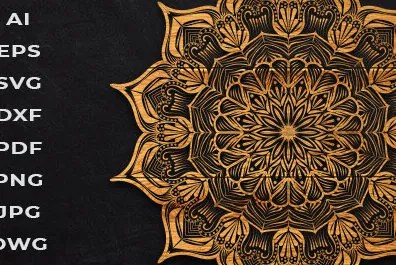 Intra απο ξύλο plywood 3mm-4mm πάχος – Διακόσμηση τοίχου  Mandala Δίασταση  40x30 cm INTRAFABR-83929445