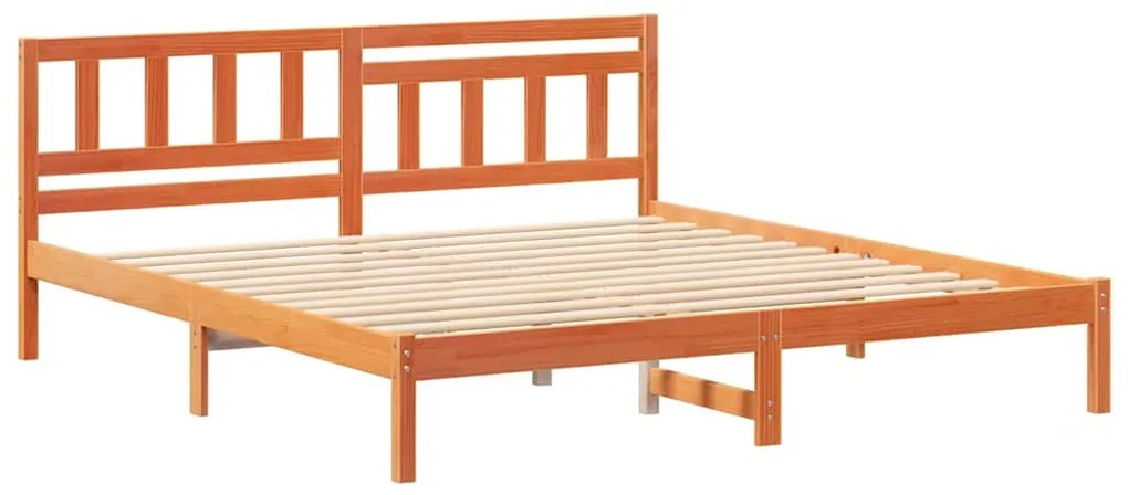 vidaXL Σκελετός Κρεβατιού με κεφαλάρι Κερωτό καφέ 160 x 200 cm