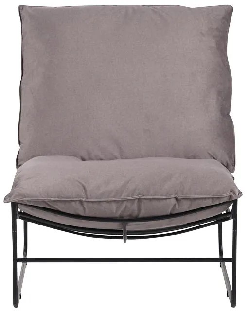 Πολυθρόνα Chopie ύφασμα γκρι ποντικί-μαύρο πόδι 77x90x83εκ 77x90x83 εκ.