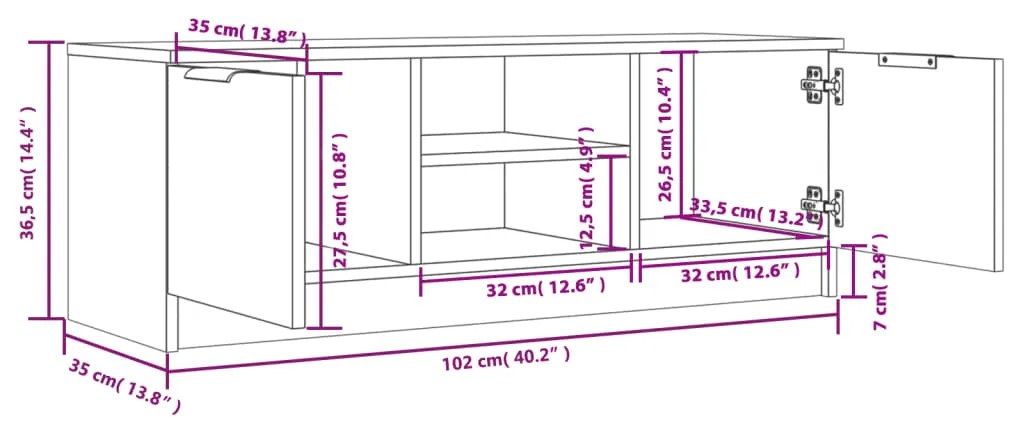 ΈΠΙΠΛΟ ΤΗΛΕΟΡΑΣΗΣ SONOMA ΔΡΥΣ 102X35X36,5ΕΚ. ΕΠΕΞΕΡΓΑΣΜΕΝΟ ΞΥΛΟ 811514