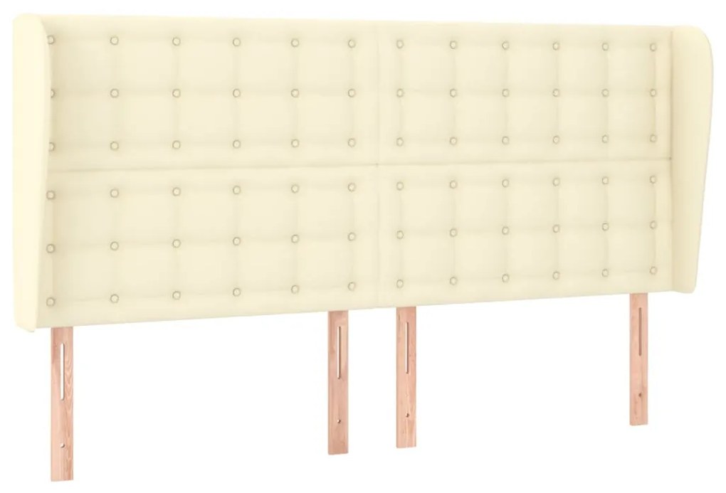 vidaXL Κεφαλάρι με Πτερύγια Κρεμ 183x23x118/128 εκ. Συνθετικό Δέρμα