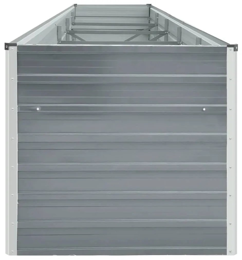 vidaXL Ζαρντινιέρα Υπερυψωμένη Γκρι 400x80x77 εκ. Γαλβαν. Χάλυβας