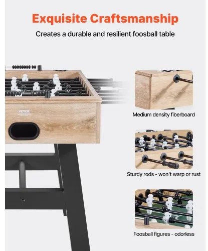 VEVOR 140 cm Foosball Soccer Game Table Standard Size Foosball Table for Home