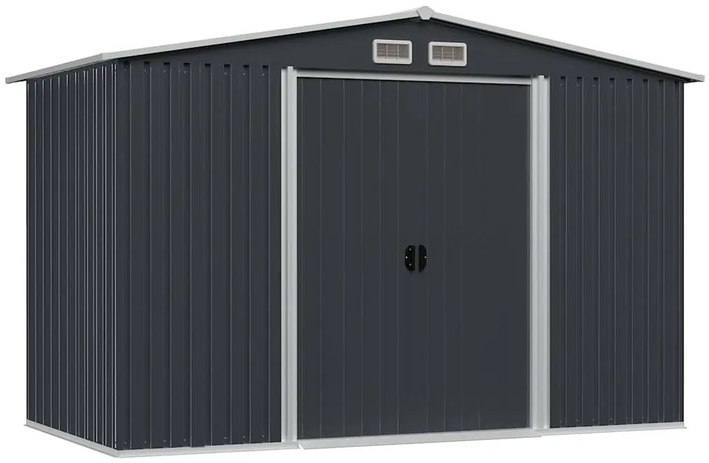 vidaXL Αποθήκη Κήπου Ανθρακί 257 x 205 x 178 εκ. Ατσάλινη