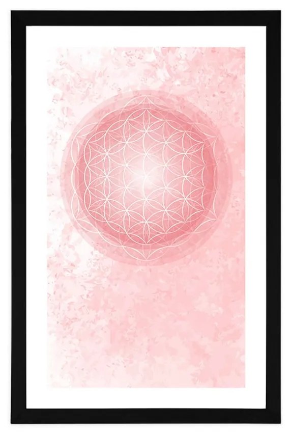 Αφίσα με παρπαστού Mandala σε απαλές αποχρώσεις - 20x30 silver
