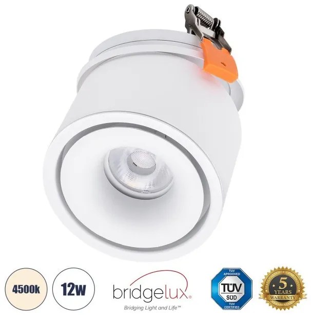 Χωνευτό Σποτ Downlight LED TrimLess Φ10cm 12W Λευκό-Φυσικό 4500K OMEGA-R 60294 Globostar-60294-Λευκό 60294