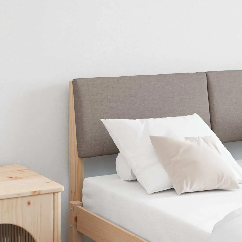 vidaXL Ταπετσαρισμένο κεφαλάρι Taupe 120 cm Στερεά ξυλεία πεύκου