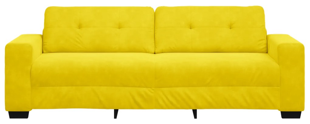 vidaXL Καναπές 3 Θέσεων Κίτρινος 180 cm Βελούδο