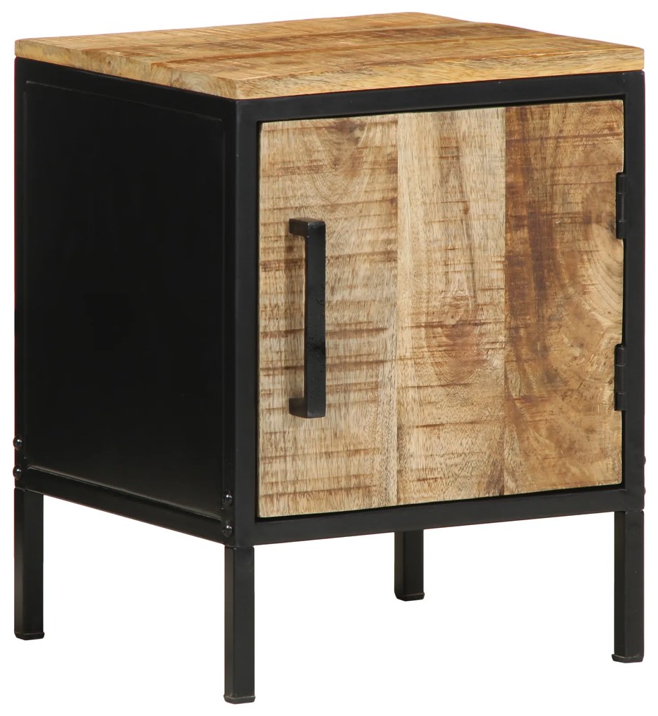 vidaXL Κομοδίνο 2 pcs Καφέ και μαύρο 30 x 30 x 40 cm Μασίφ ξύλο μάνγκο