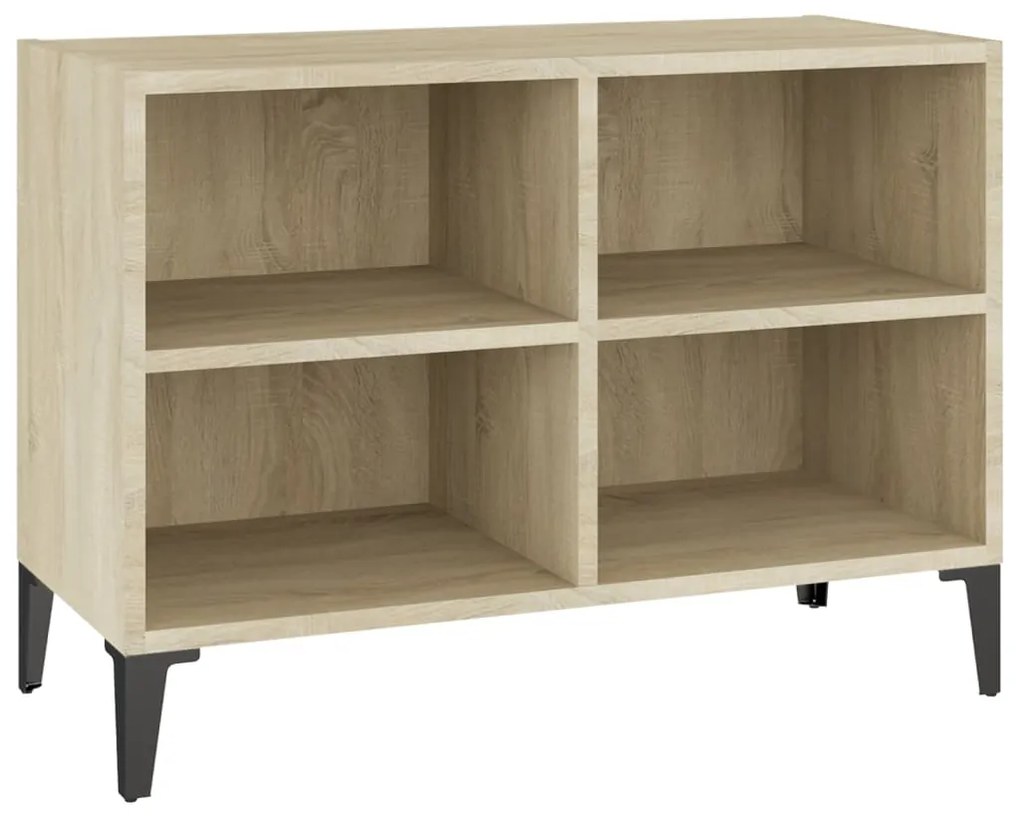 vidaXL Έπιπλο Τηλεόρασης Καπνιστή Δρυς 69,5x30x50 εκ Μεταλλικά Πόδια