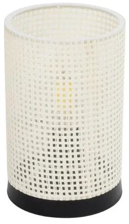 CYLINDER 203-0184 Μοντέρνο Επιτραπέζιο Φωτιστικό Μονόφωτο 1 x E27 IP20 Μαύρη Βάση με Λευκό Διάτρητο Υφασμα-Μ14 x Π1 Globostar 203-0184 Λευκό