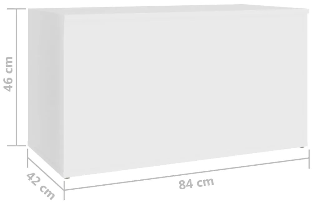 Μπαούλο Αποθήκευσης Λευκό 84 x 42 x 46 εκ. Επεξεργασμένο Ξύλο - Λευκό