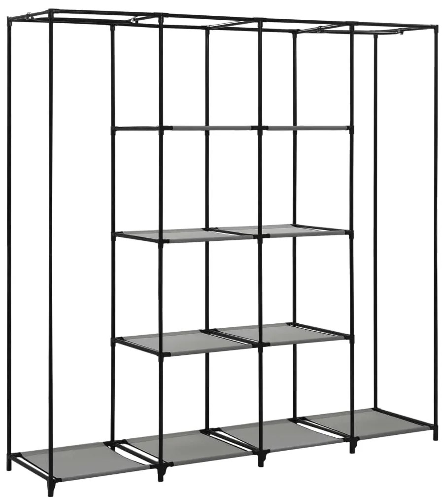 vidaXL Ντουλάπα με 4 Αποθηκευτικά Τμήματα Γκρι 175 x 45 x 170 εκ.