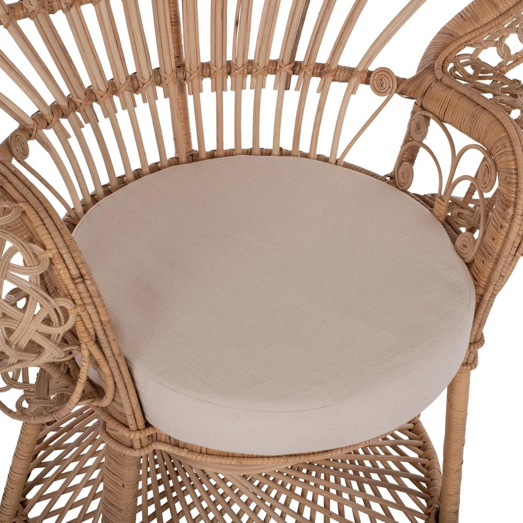 ΠΟΛΥΘΡΟΝΑ ROYAL PEACOCK  RATTAN ΣΕ ΦΥΣΙΚΟ-ΜΑΞΙΛΑΡΙ ΜΠΕΖ 114x72x150Yεκ.