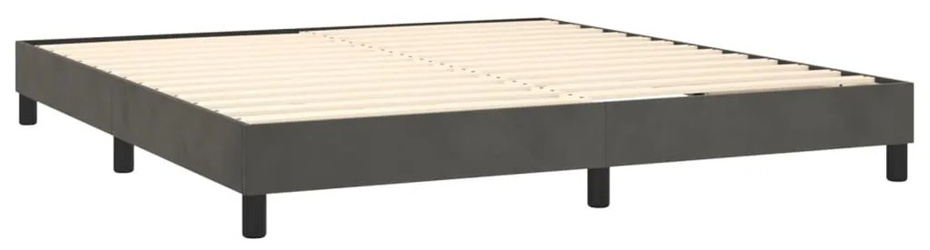 ΚΡΕΒΑΤΙ BOXSPRING ΜΕ ΣΤΡΩΜΑ &amp; LED ΣΚ. ΓΚΡΙ 160X200ΕΚ. ΒΕΛΟΥΔΙΝΟ 3134652