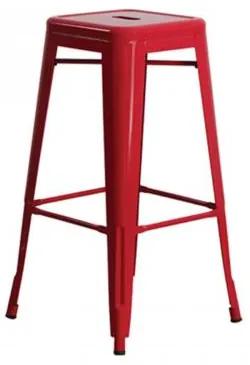 RELIX Σκαμπώ Bar Μεταλλικό Κόκκινο 43x43 H.76 cm Ε5190,2