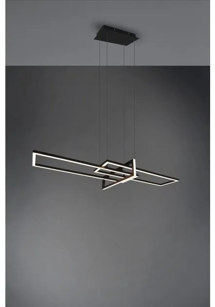 Κρεμαστό Φωτιστικό Οροφής LED 34W Switch Dimmer 3000K Salinas Trio Lighting-320310332-Μαύρο 320310332