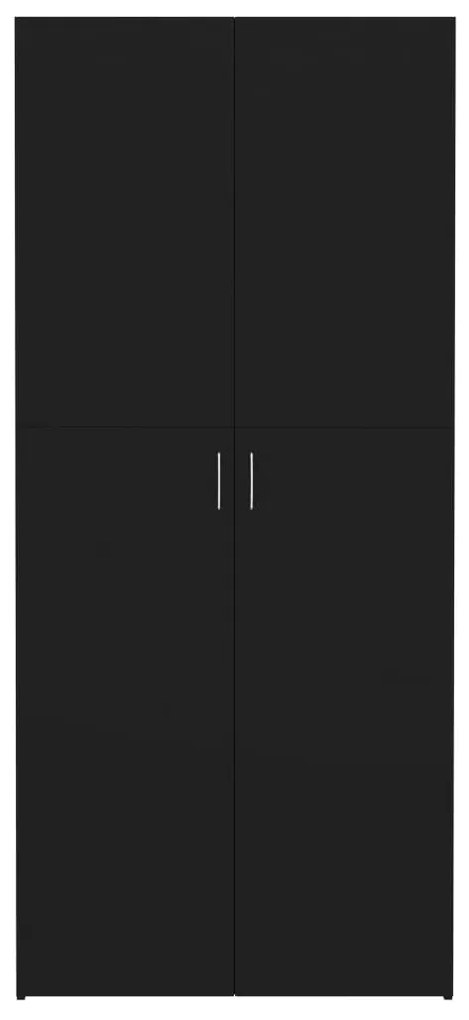 vidaXL Παπουτσοθήκη Μαύρη 80 x 35,5 x 180 εκ. από Μοριοσανίδα