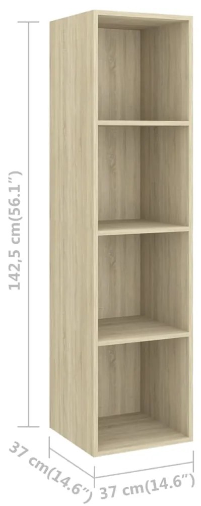 Έπιπλο Τηλεόρασης Κρεμαστό Δρυς 37x37x142,5 εκ. από Επεξ. Ξύλο 805492