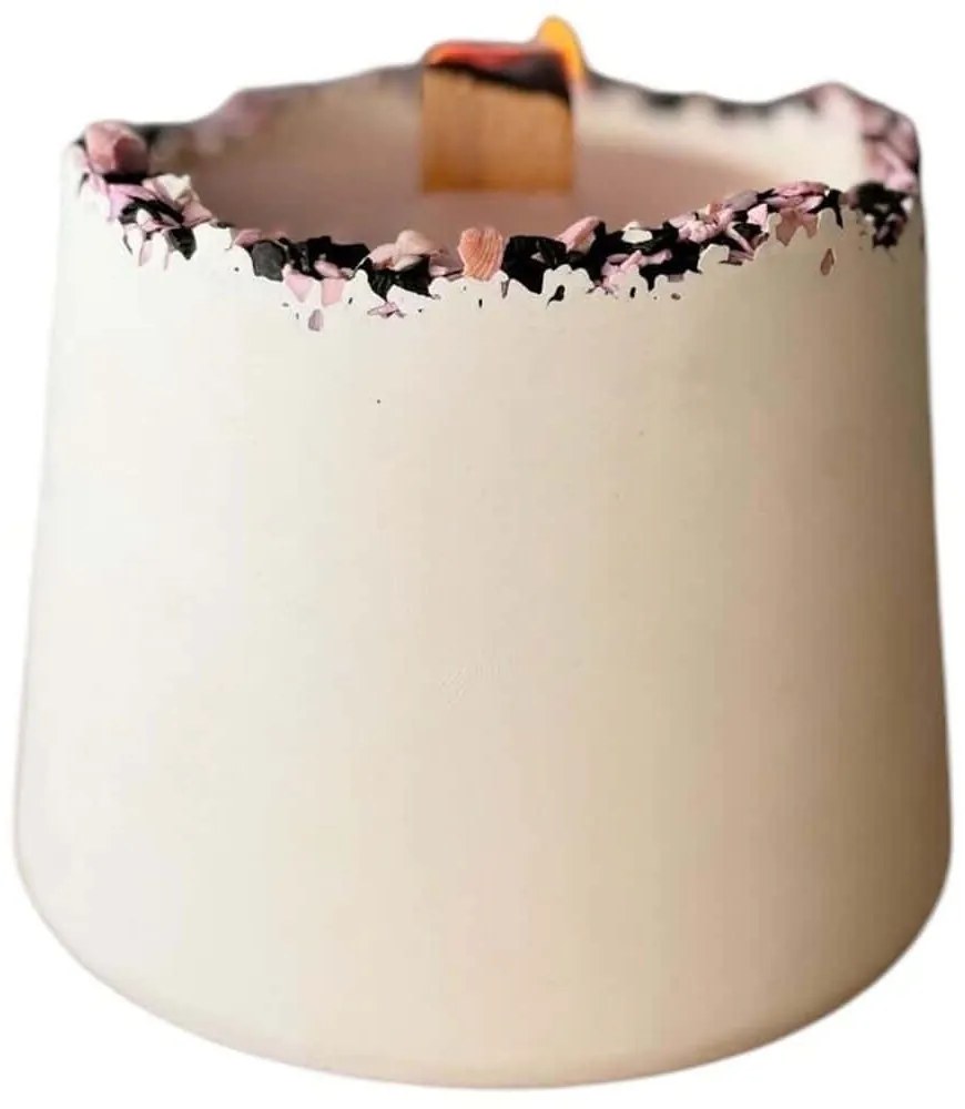 Κερί Σόγιας Σε Δοχείο Glamour 447FLD1133 7x10x7cm Multi-White Aberto Design Τσιμέντο