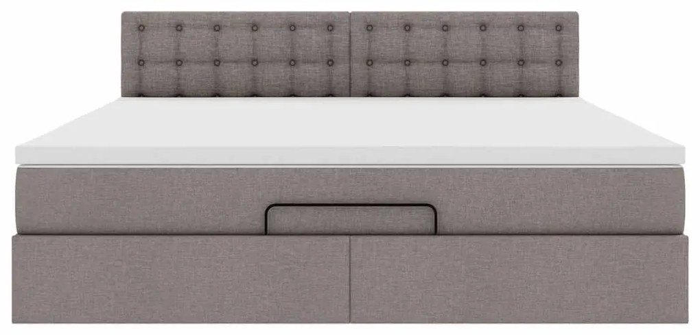 vidaXL Οθωμανικό κρεβάτι με στρώμα Taupe 160x200cm ύφασμα