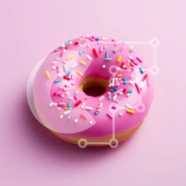 Σετ των 2 Intra Συλλεκτικό Ξύλινο Παζλ Plywood  4mm - Ροζ παγωμένο ντόνατ με ψεκασμούς Σε Ξύλινο Κουτί - Διαστάσεις: 10x10 cm – 25 κομμάτια