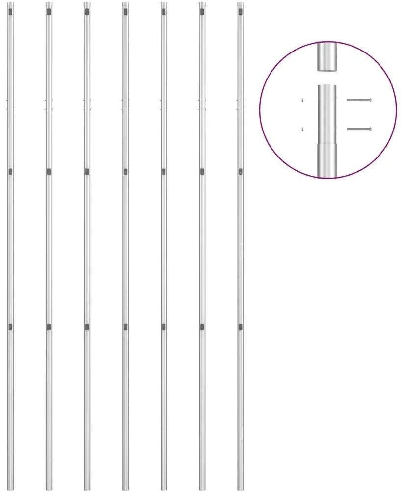 vidaXL Συρματόπλεγμα Ασημί 15 x 1,5 μ. Γαλβανισμένο Ατσάλι + Στύλοι