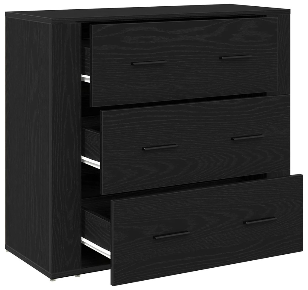 vidaXL Μπουφές Μαύρο Δρυς 33x80x70 εκ. Κατασκευασμένο ξύλο