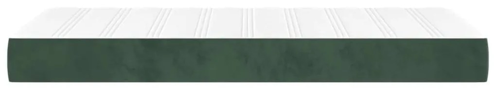 Στρώμα με Pocket Springs Σκούρο Πράσινο 90x200x20 εκ. Βελούδινο - Πράσινο