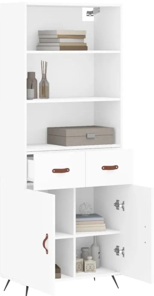 vidaXL Ντουλάπι Λευκό 69,5x34x180 εκ. από Επεξεργασμένο Ξύλο
