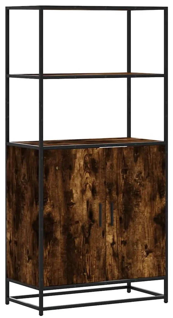 Highboard Καπνιστή δρυς 68x35x139 cm Κατασκευασμένο ξύλο - Καφέ