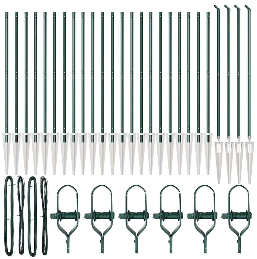 vidaXL Στύλος Περιφράξεων 26 pcs Ασημί 3.2 x 3.2 x 170 εκ Ατσάλι