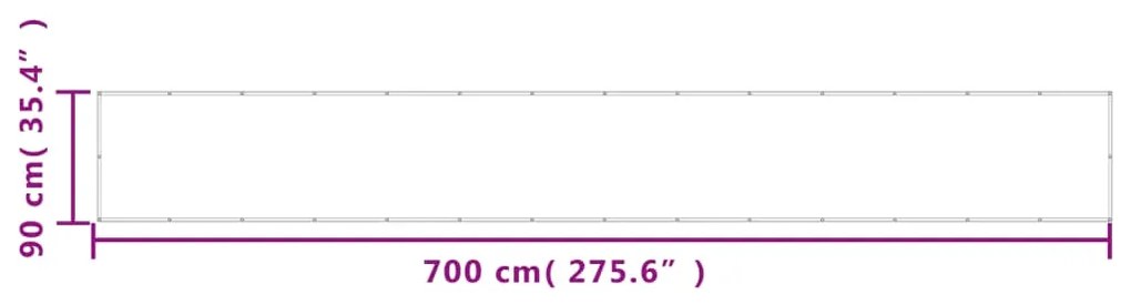 vidaXL Διαχωριστικό Βεράντας Taupe 90x700εκ 100% Πολ. Ύφασμα Oxford