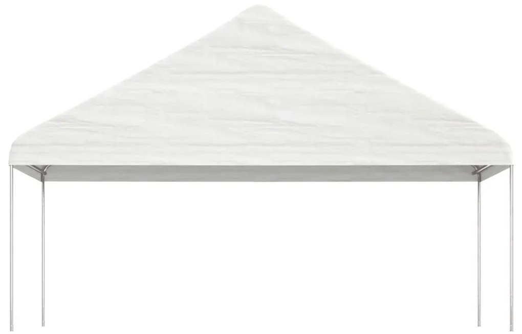Κιόσκι με Τέντα Λευκό 13,38 x 5,88 x 3,75 μ. από Πολυαιθυλένιο - Λευκό