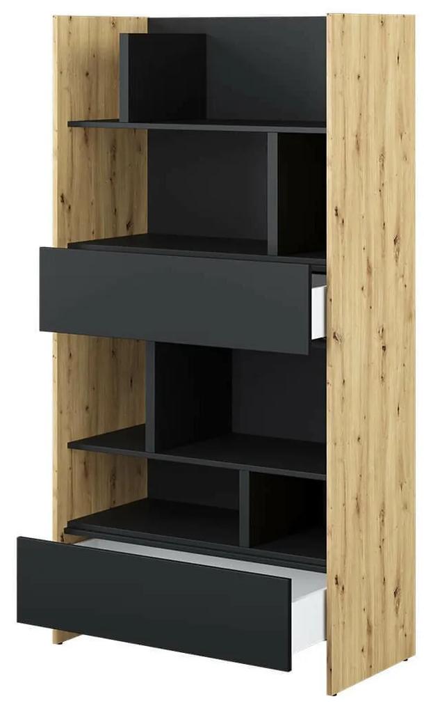 Βιβλιοθήκη Concept Pro Lenart AH153, Ανοιχτό, Με συρτάρια, Πλαστικοποιημένη μοριοσανίδα, Αριθμός συρταριών: 2, 178x92x46cm, 79 kg | Epipla1.gr