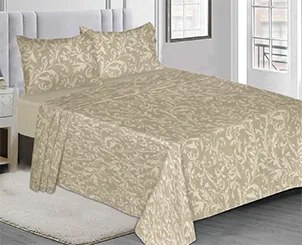 Σετ σεντόνια "SUENO" 3τμχ από ύφασμα σε μπεζ χρώμα 230x260