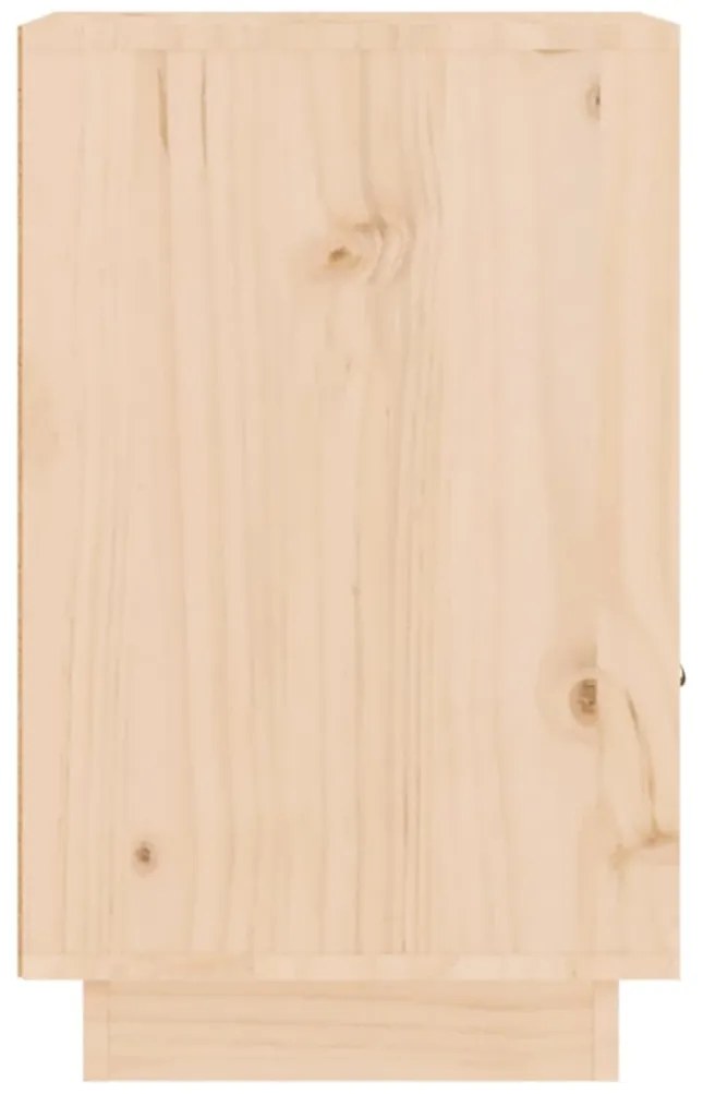 vidaXL Κομοδίνο Λευκό 40 x 34 x 55 εκ. από Μασίφ Ξύλο Πεύκου